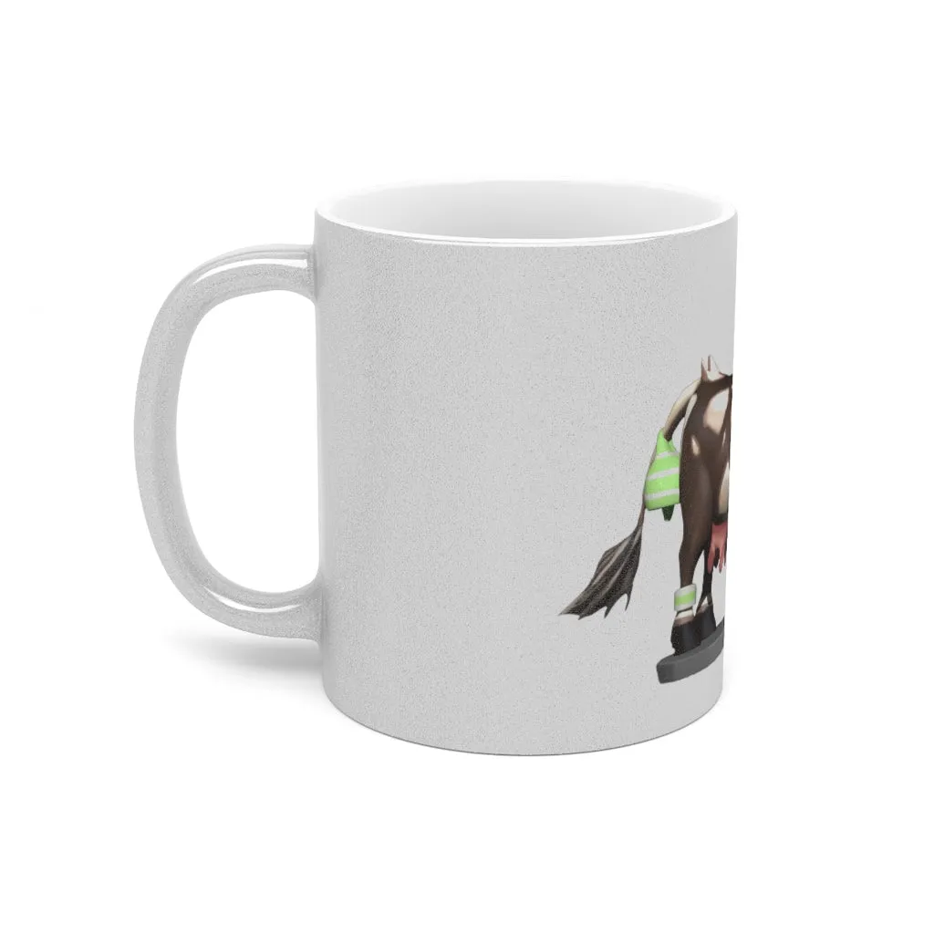 Dark Brown Cow Metallic Mug (Silver / Gold)