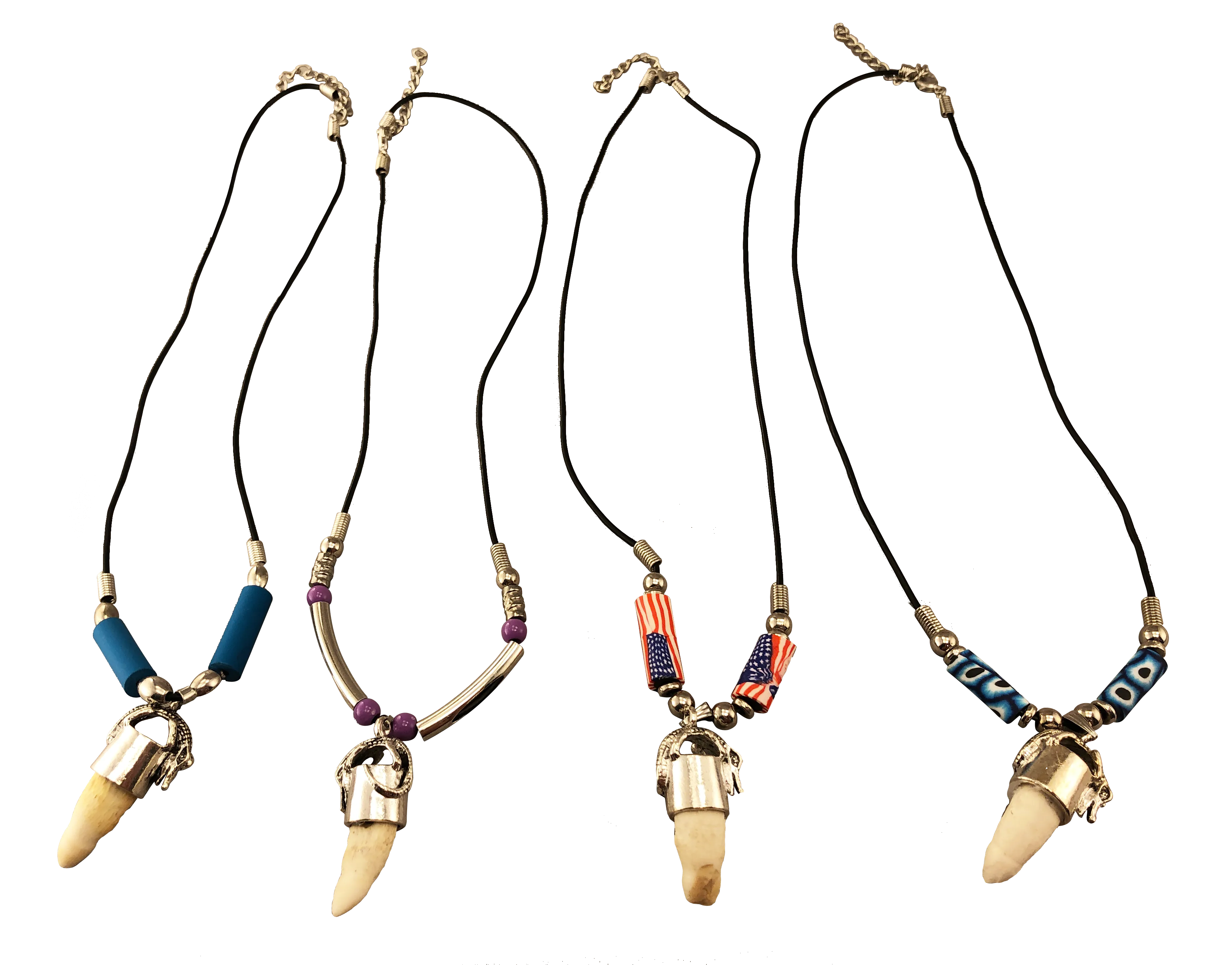 Designer Capped Alligator Tooth Necklace