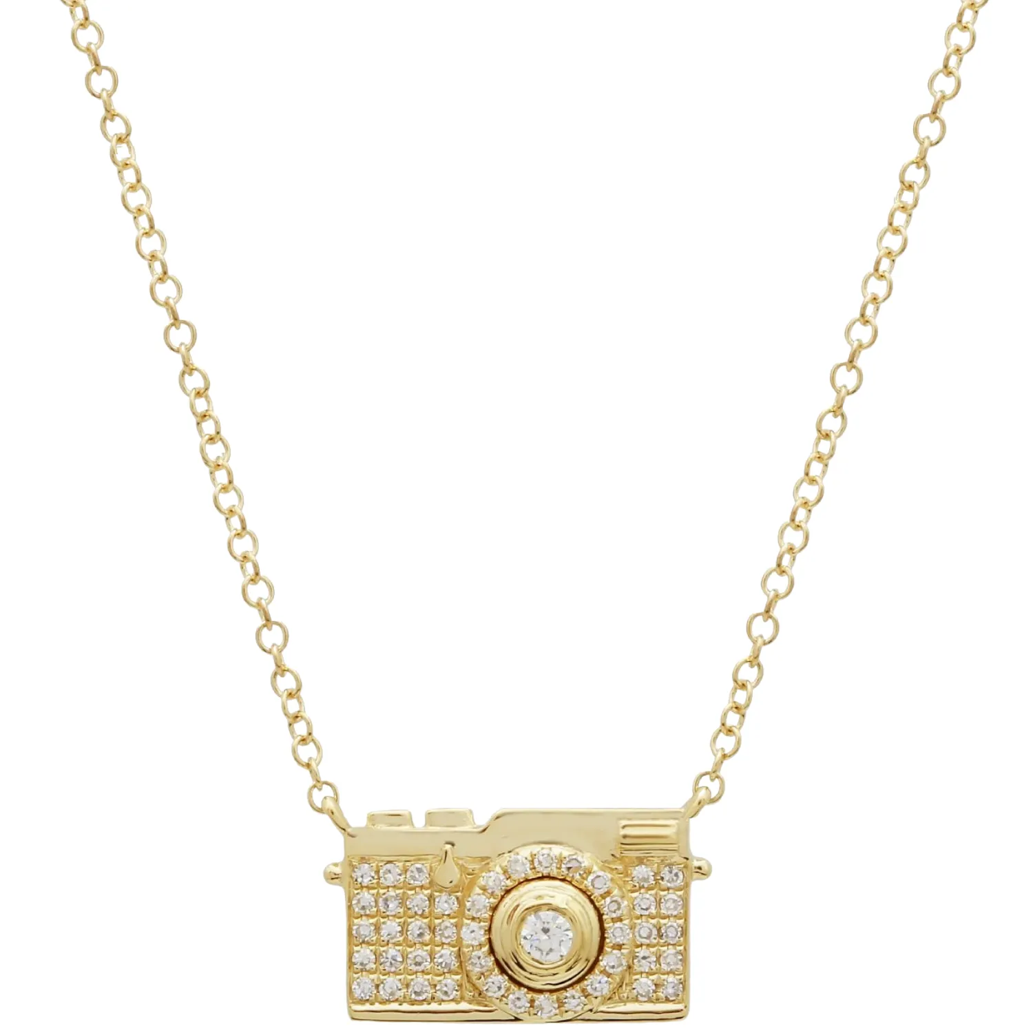 Diamond Camera Necklace