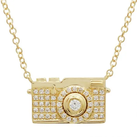 Diamond Camera Necklace