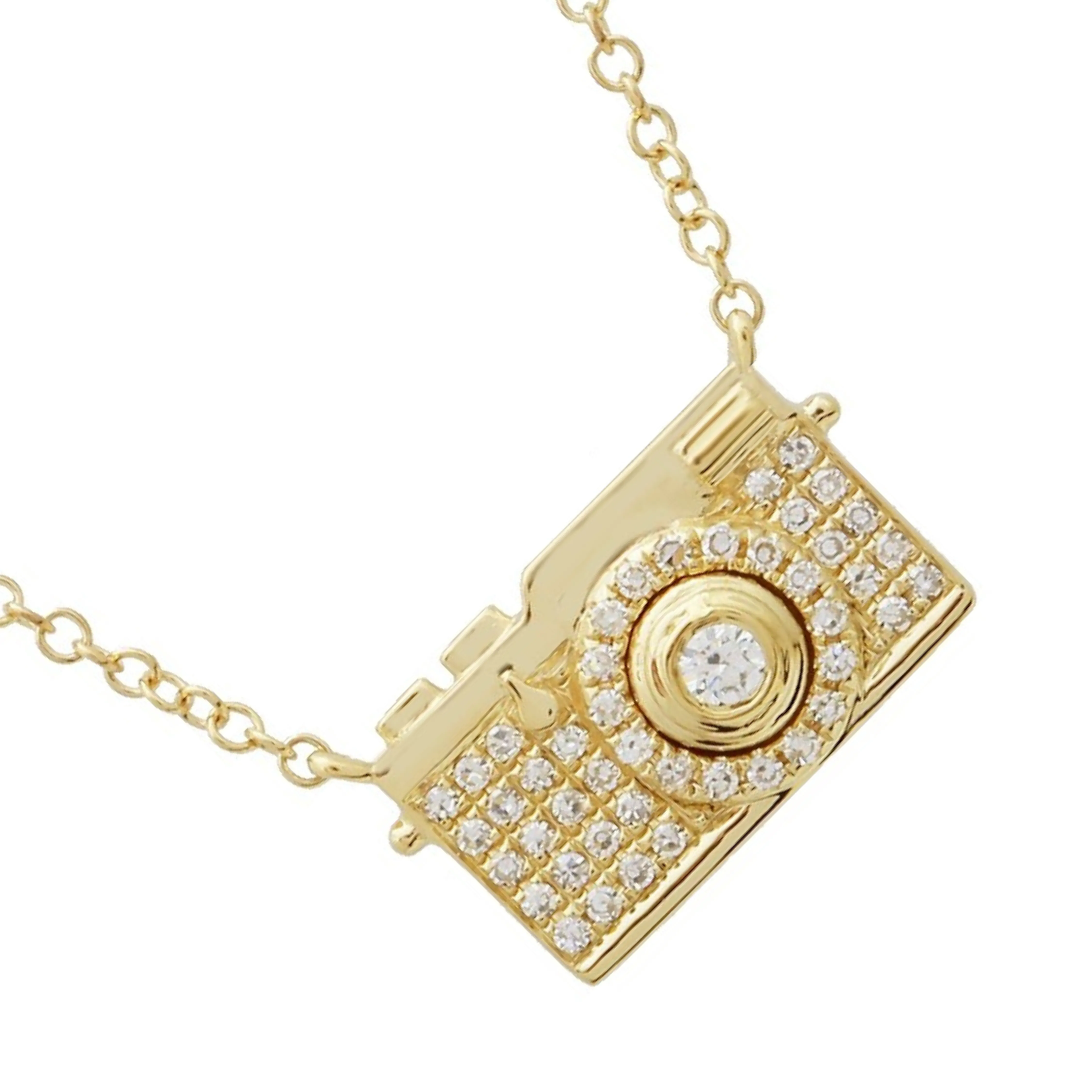 Diamond Camera Necklace