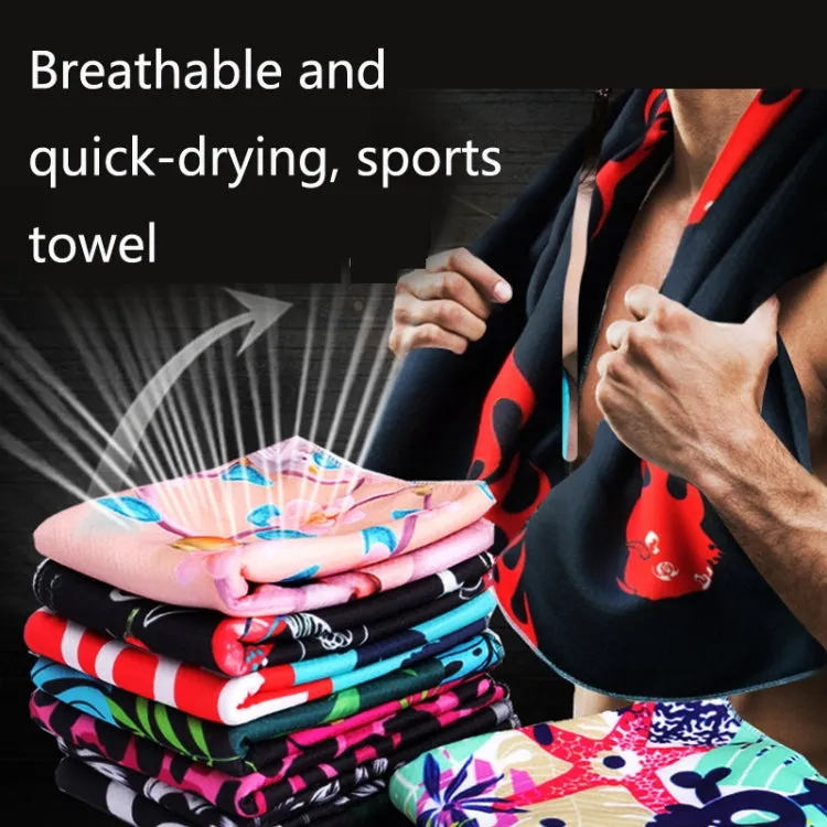 Fitness Cold Towel Outdoor Sports Cooling Quick-Drying Towel, Size: 100 x 30cm(Blue Feather)