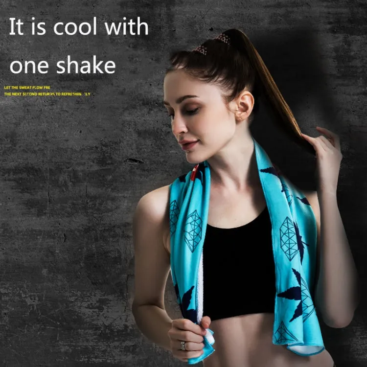 Fitness Cold Towel Outdoor Sports Cooling Quick-Drying Towel, Size: 100 x 30cm(Blue Feather)