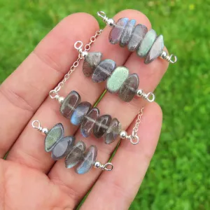 Flashy Blue Labradorite Crystal Necklace | Labradorite Jewelry