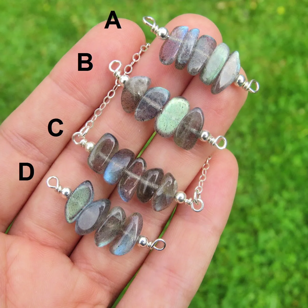 Flashy Blue Labradorite Crystal Necklace | Labradorite Jewelry