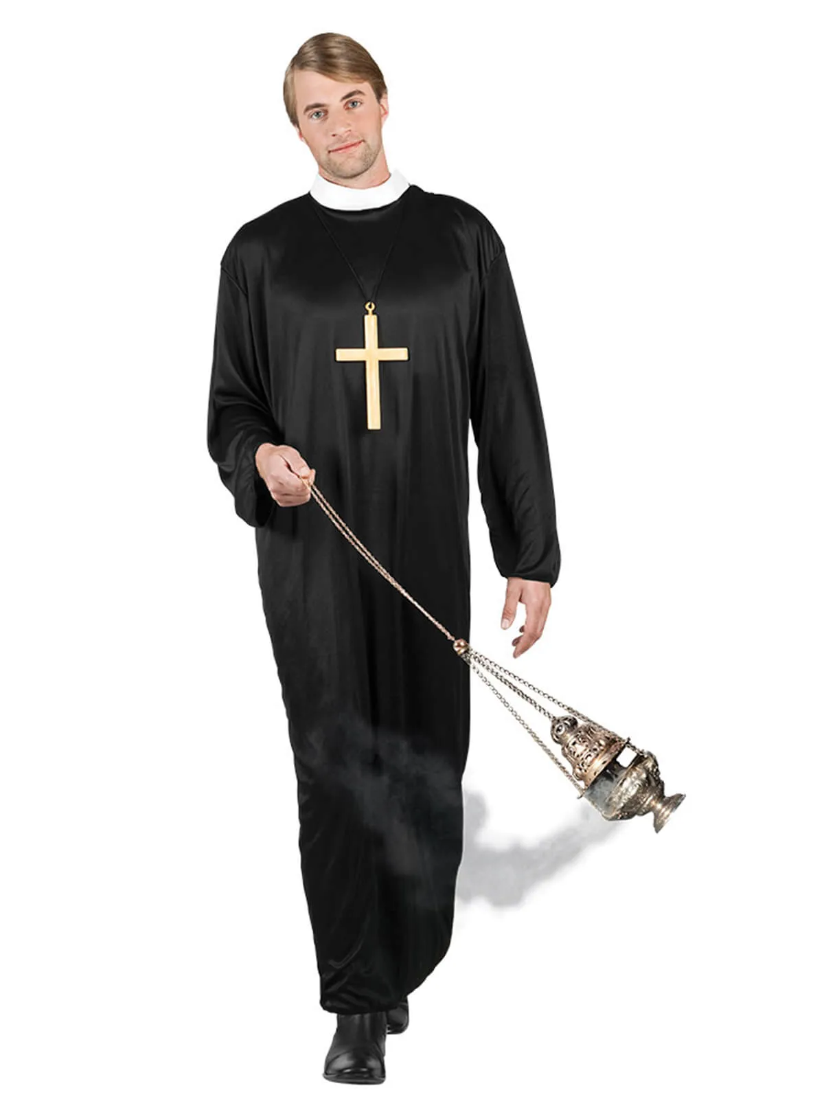 Gold Monk/Nun Cross on Rope