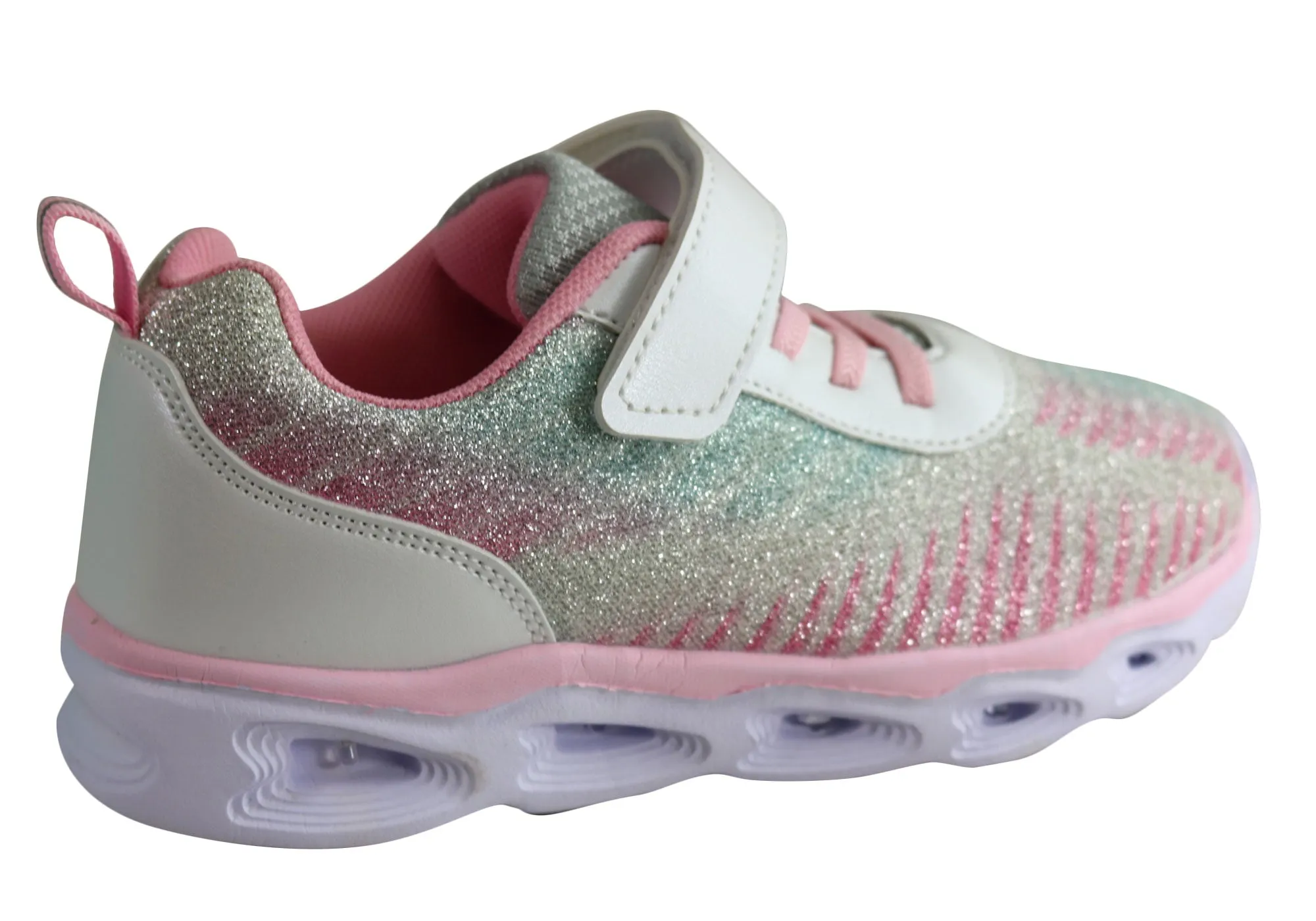 Grosby Elsa Junior & Older Kids Comfortable Slip On Light Up Sneakers