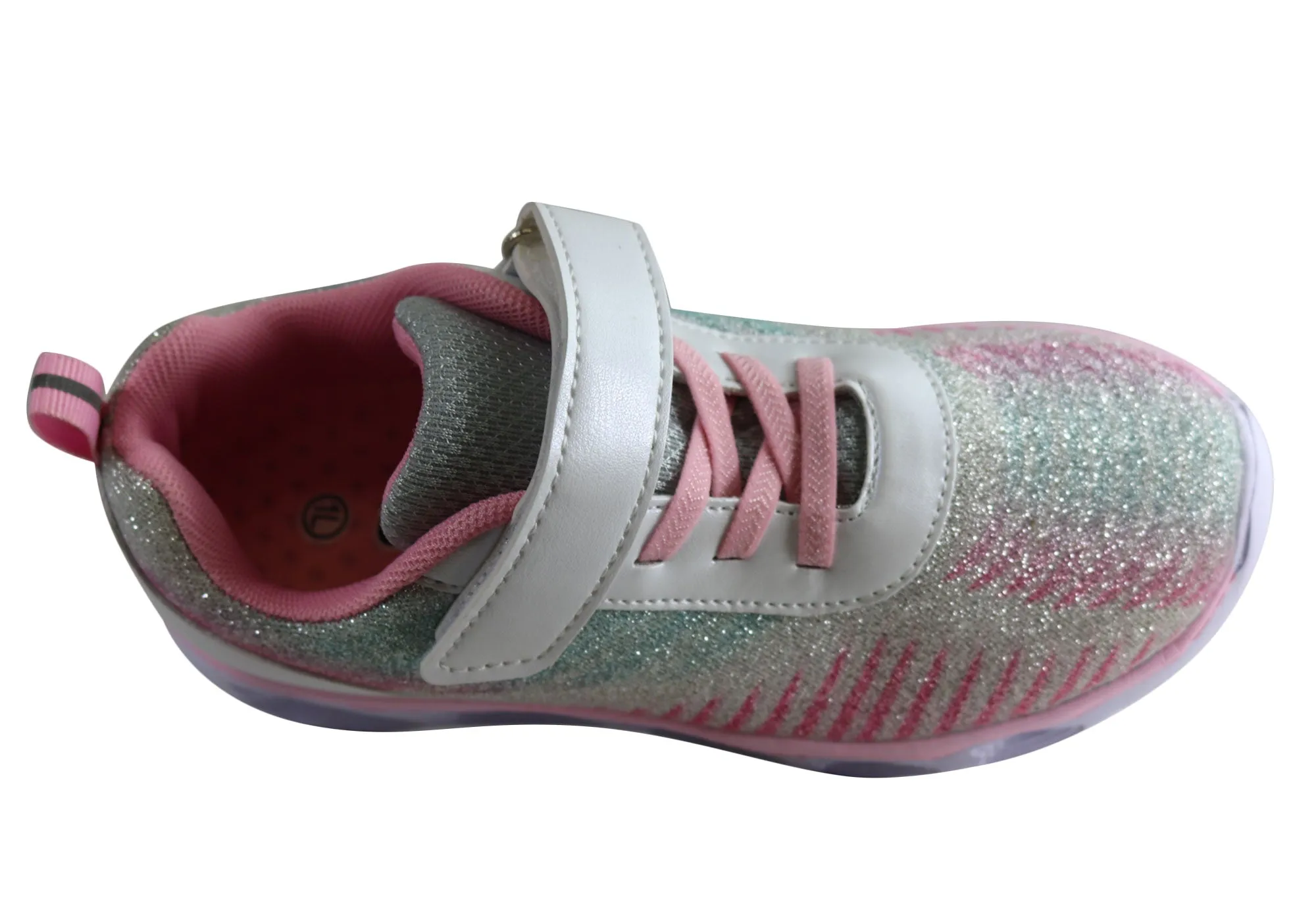 Grosby Elsa Junior & Older Kids Comfortable Slip On Light Up Sneakers