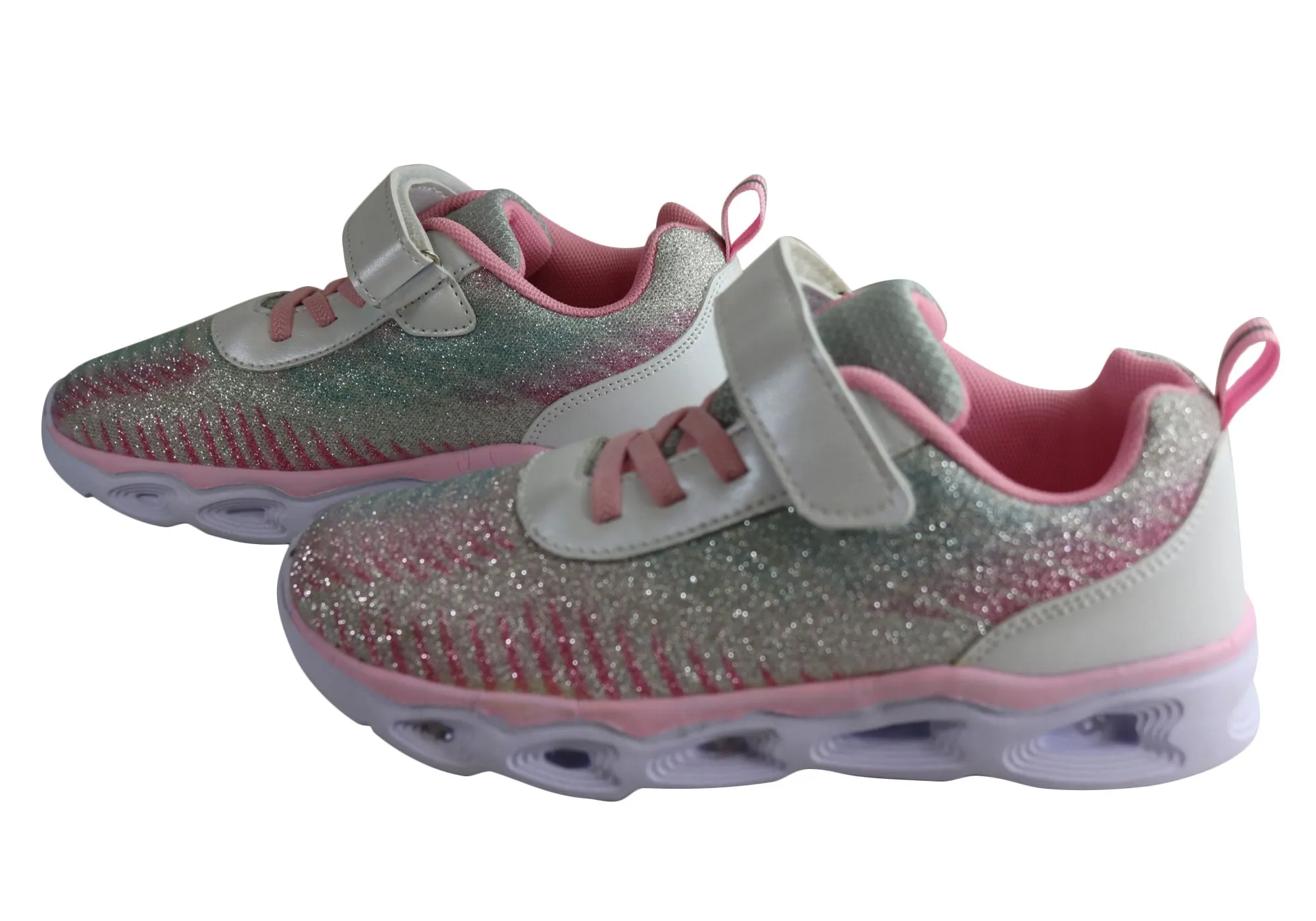 Grosby Elsa Junior & Older Kids Comfortable Slip On Light Up Sneakers