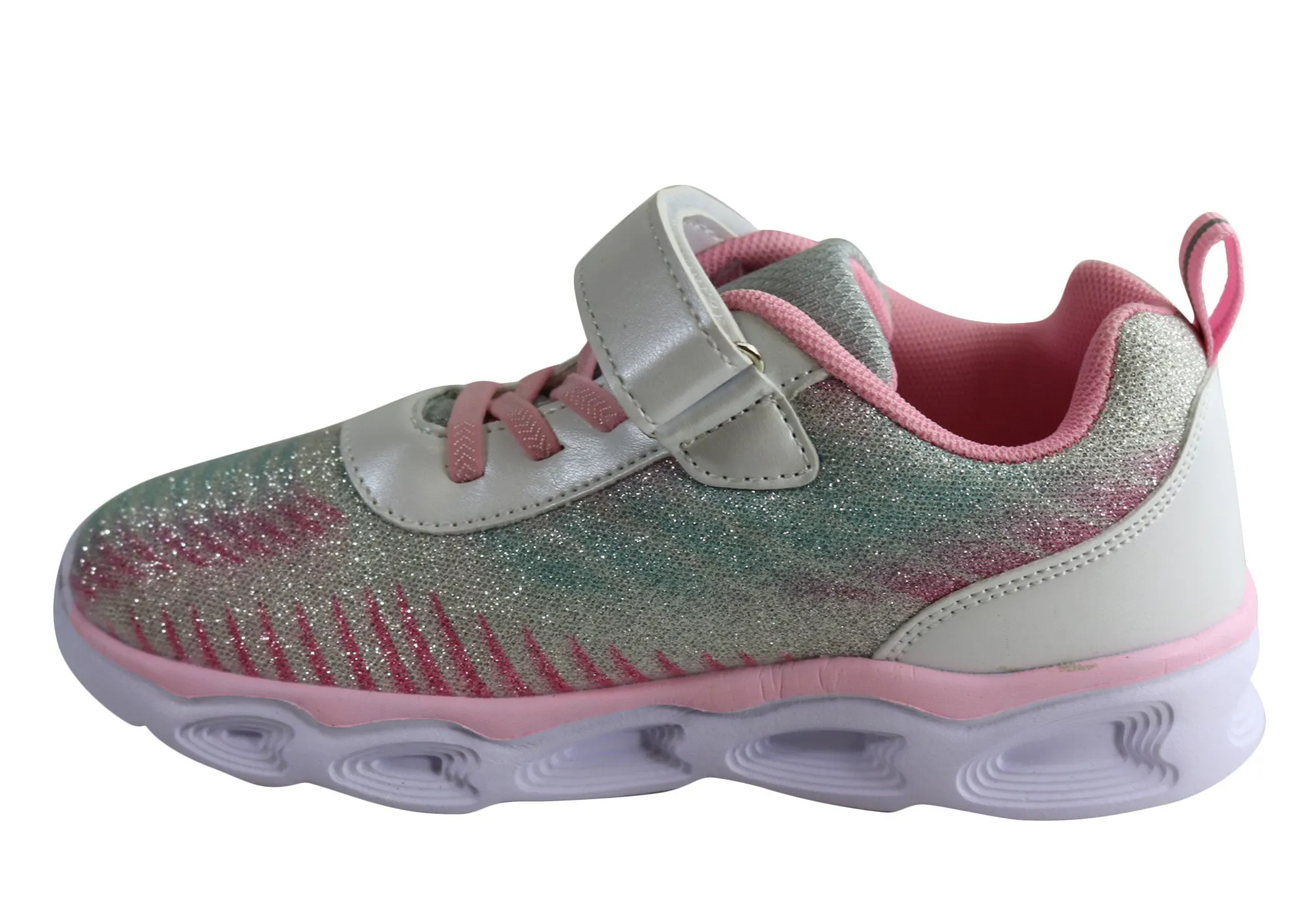 Grosby Elsa Junior & Older Kids Comfortable Slip On Light Up Sneakers