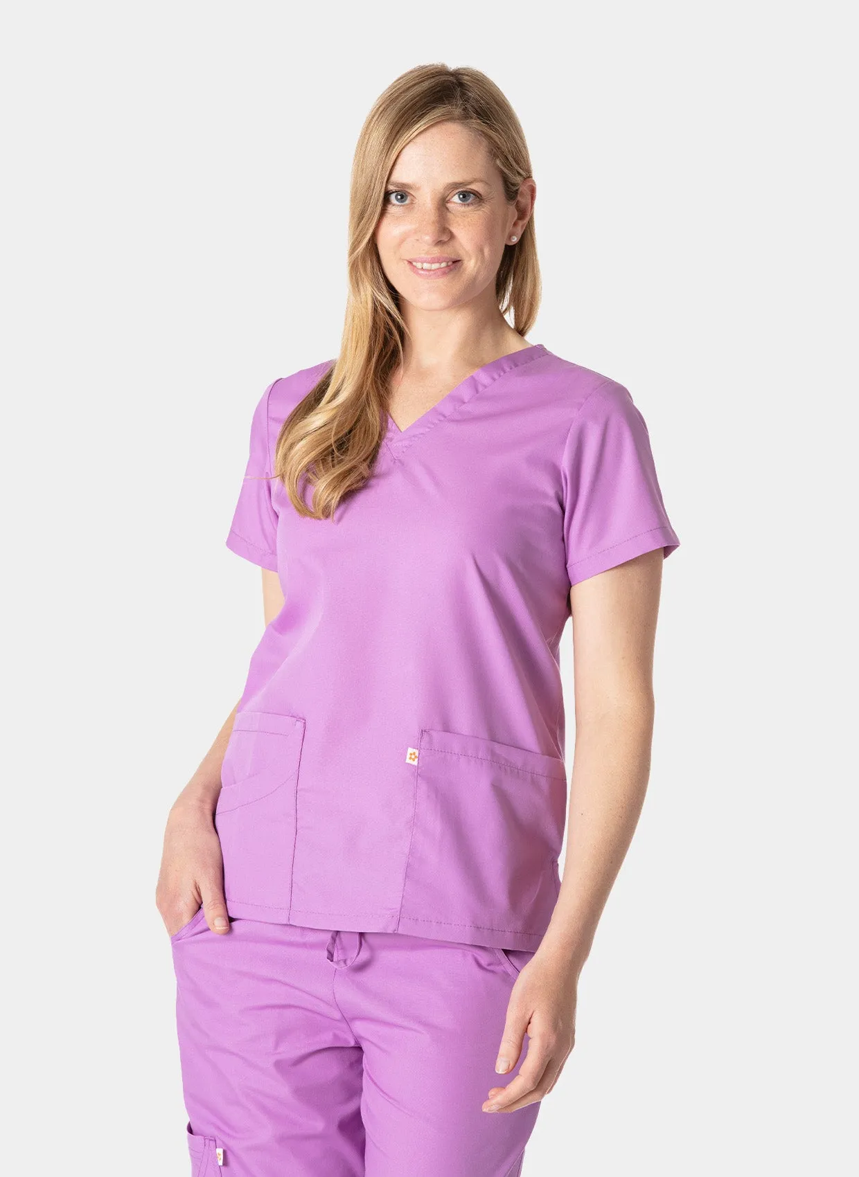 HappyFIT Lily Scrub Top - Lavender