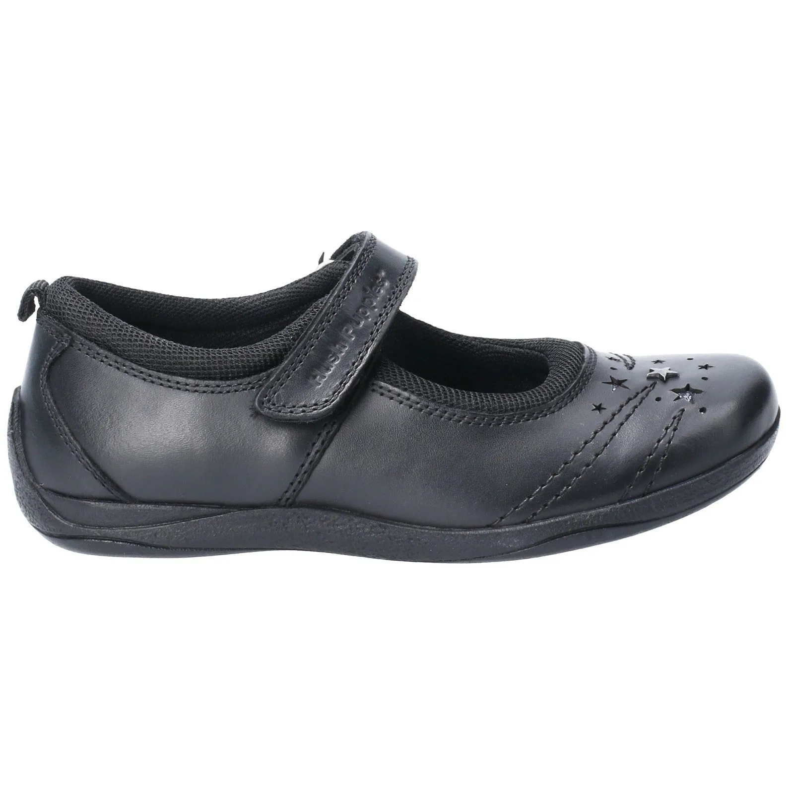 Hush Puppies Girls Amber Leather School Shoes - Black