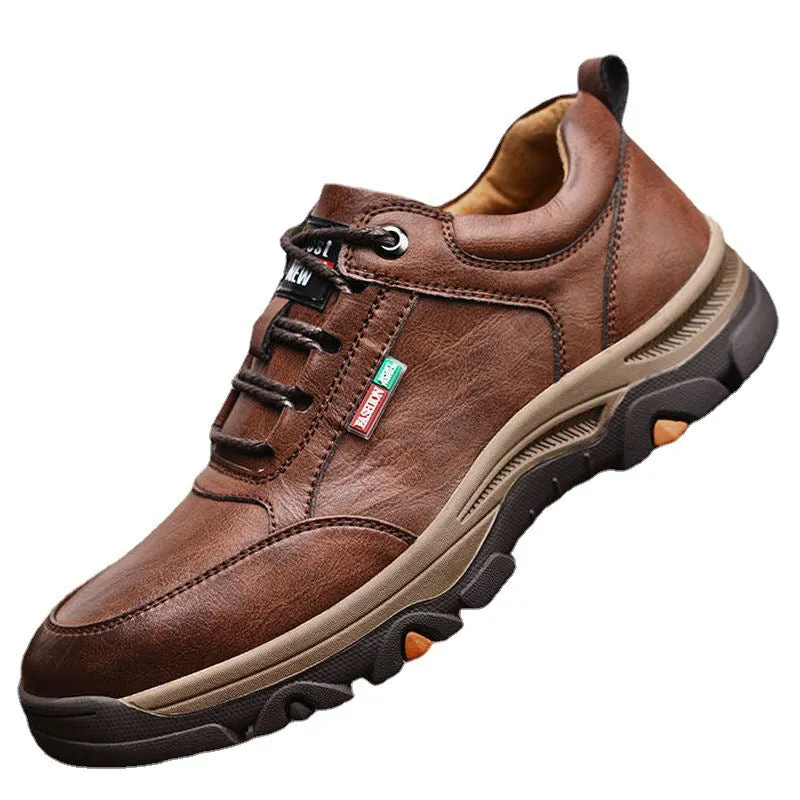 INSTOCK- comfortable men's shoes hiking shoes top leather