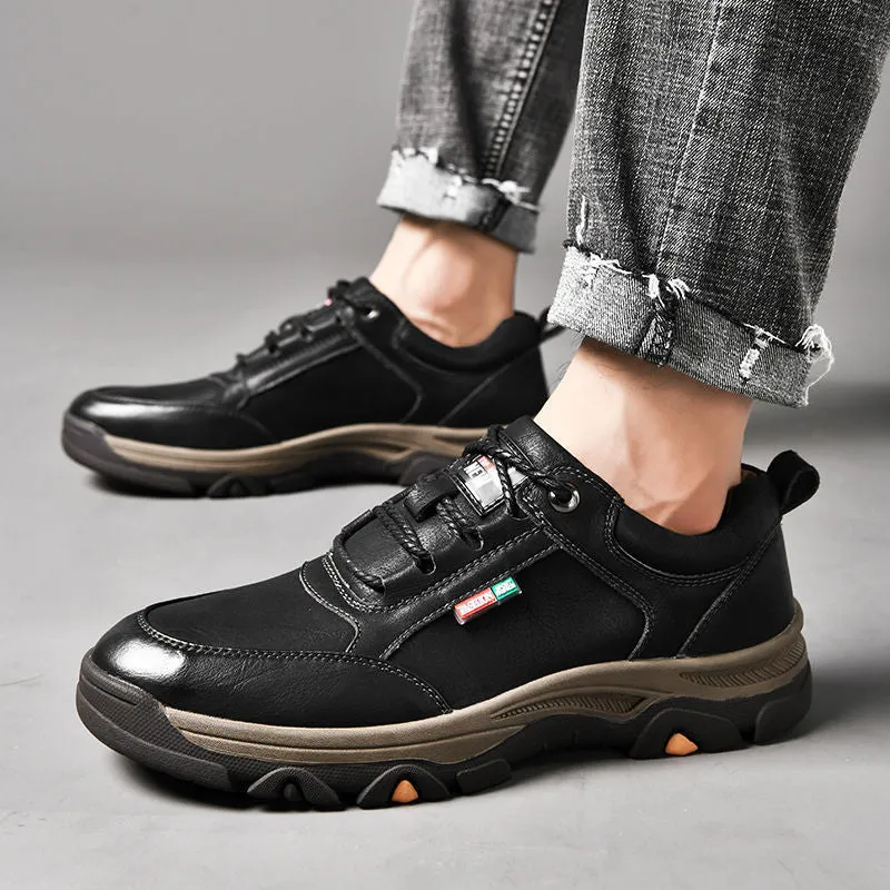 INSTOCK- comfortable men's shoes hiking shoes top leather
