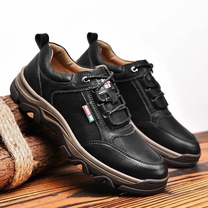 INSTOCK- comfortable men's shoes hiking shoes top leather