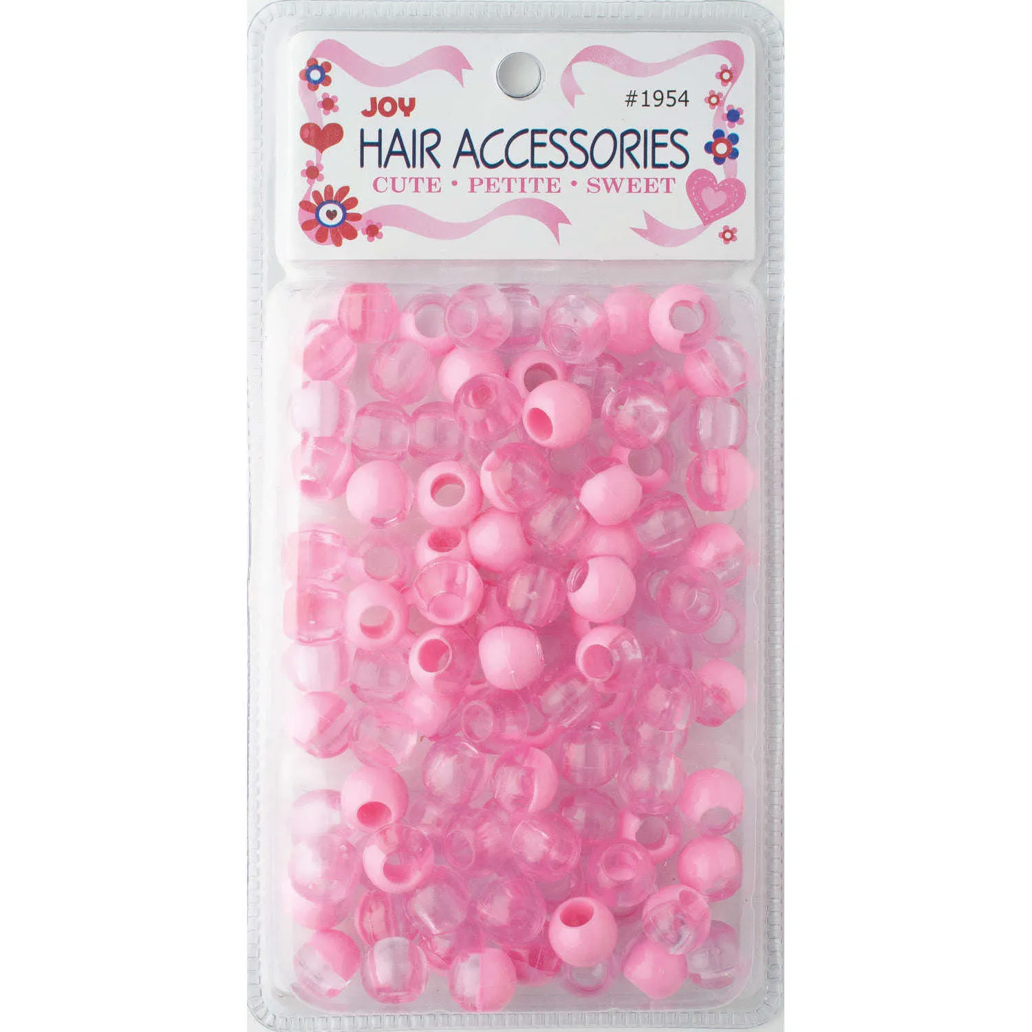 Joy Round Plastic Beads XL Two Tone Pastel Pink