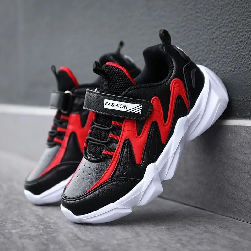 Kids Hook-and-loop Fastener Strap Chunky Sneakers- FDs