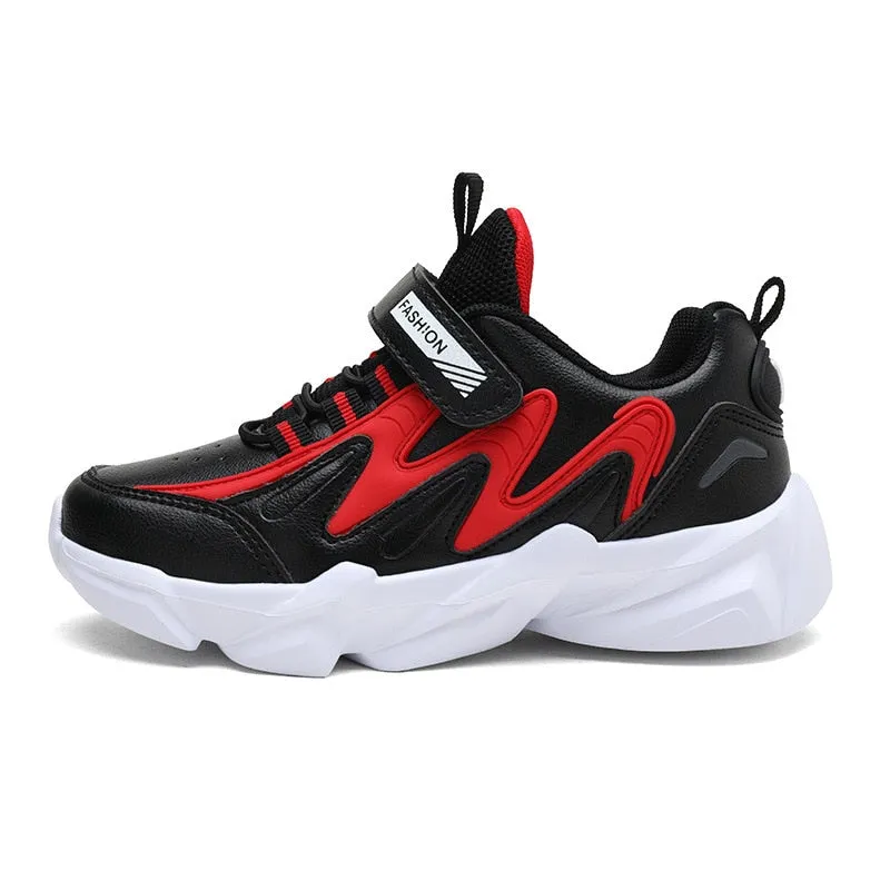 Kids Hook-and-loop Fastener Strap Chunky Sneakers- FDs