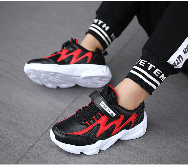 Kids Hook-and-loop Fastener Strap Chunky Sneakers- FDs