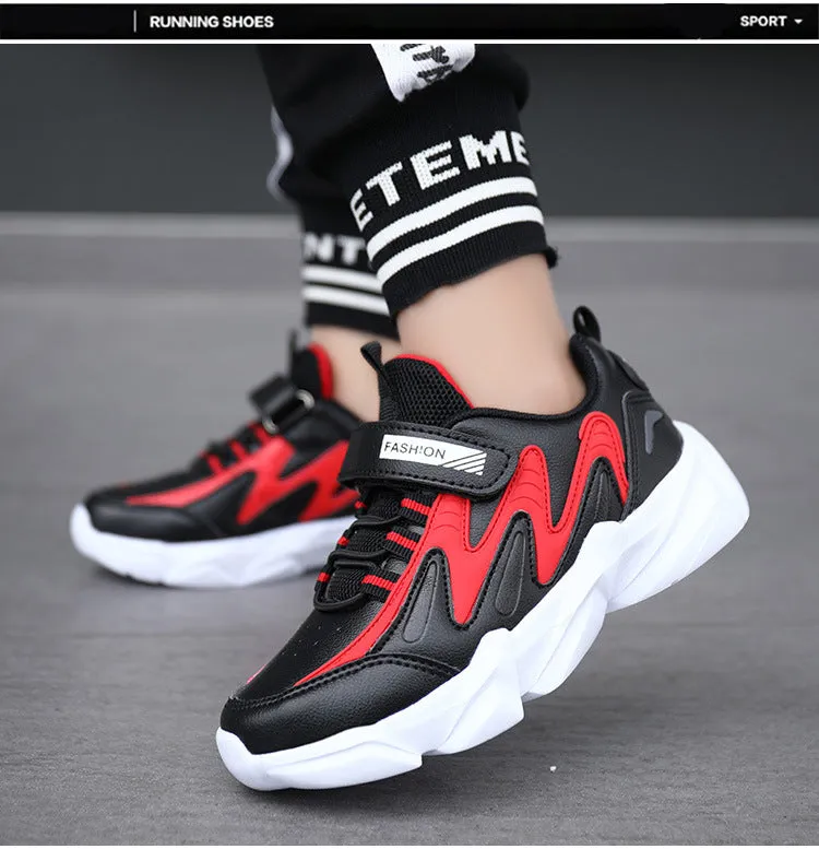 Kids Hook-and-loop Fastener Strap Chunky Sneakers- FDs