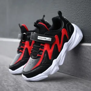 Kids Hook-and-loop Fastener Strap Chunky Sneakers- FDs