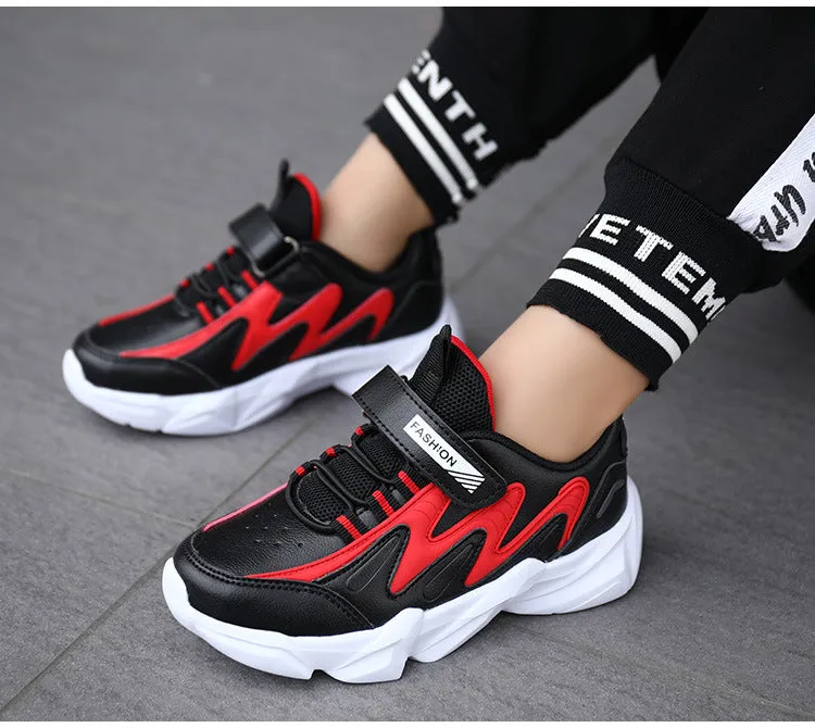 Kids Hook-and-loop Fastener Strap Chunky Sneakers- FDs