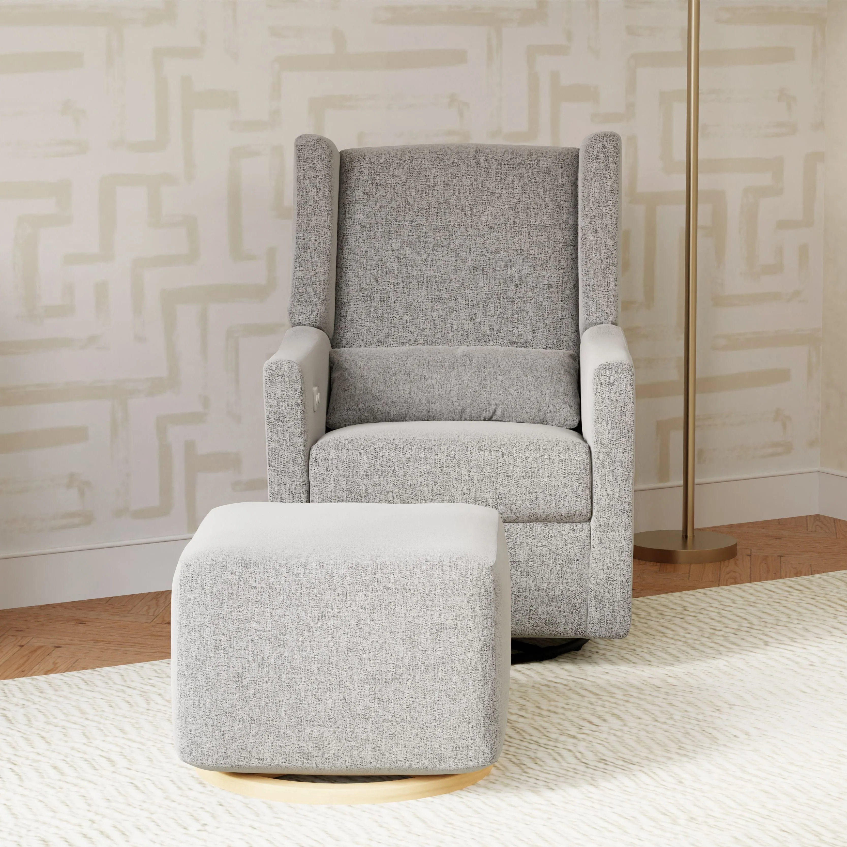 Kiwi Gliding Ottoman Water Repellent & Stain Resistant | Performance Grey Eco-Weave