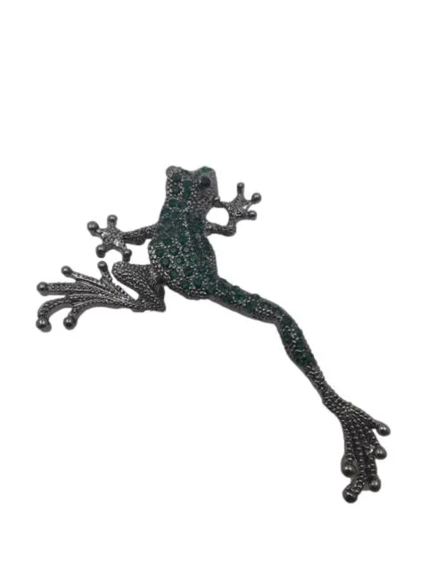 Leaping Frog Green Crystal Lapel Pin