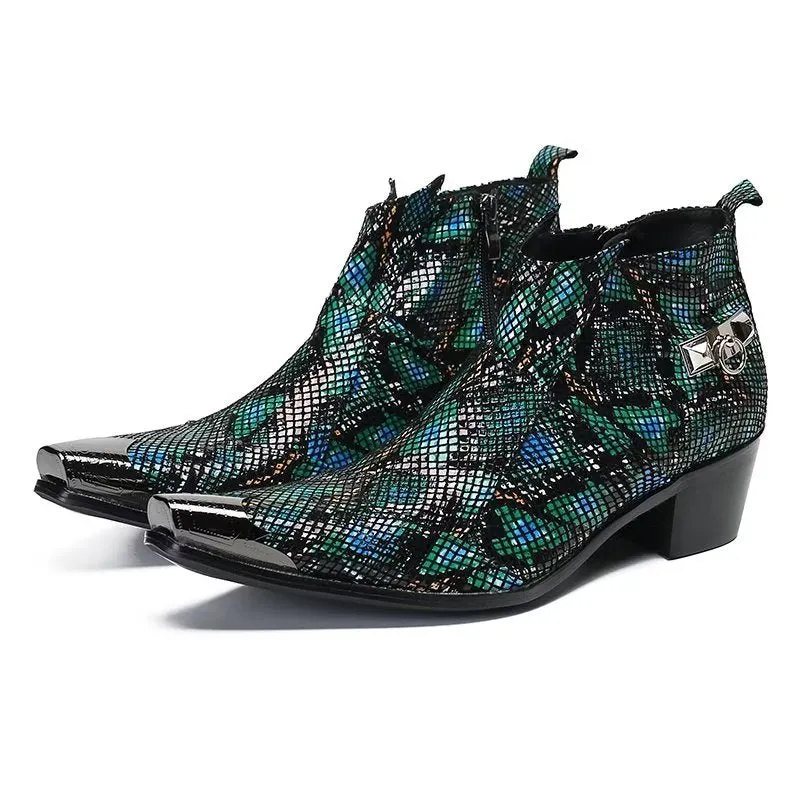 Luxe Exotic Leather Statement Dress Boots