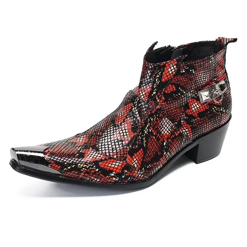 Luxe Exotic Leather Statement Dress Boots