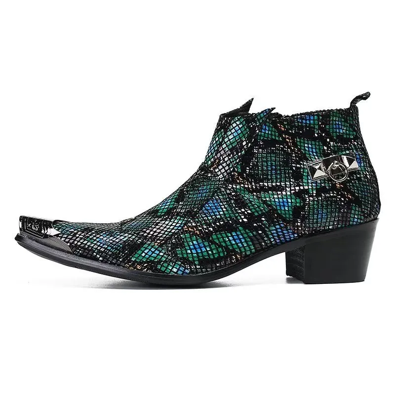 Luxe Exotic Leather Statement Dress Boots
