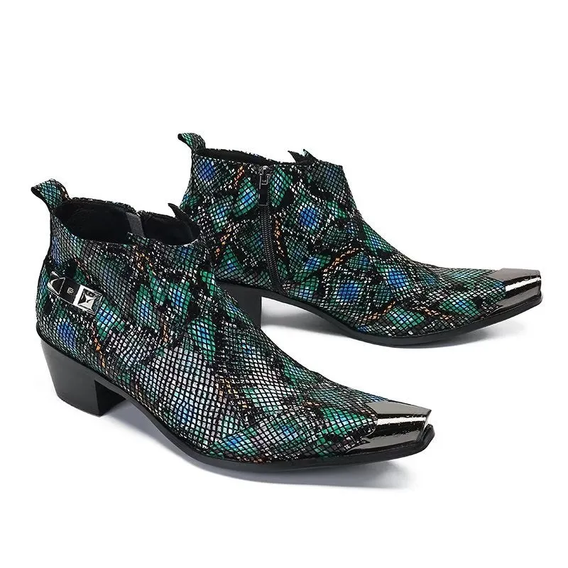 Luxe Exotic Leather Statement Dress Boots