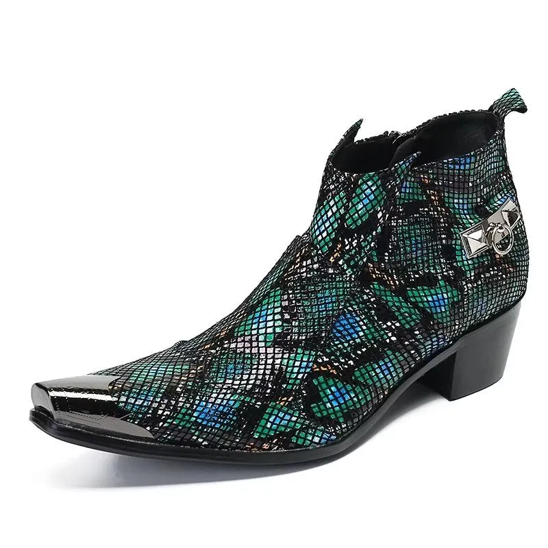 Luxe Exotic Leather Statement Dress Boots