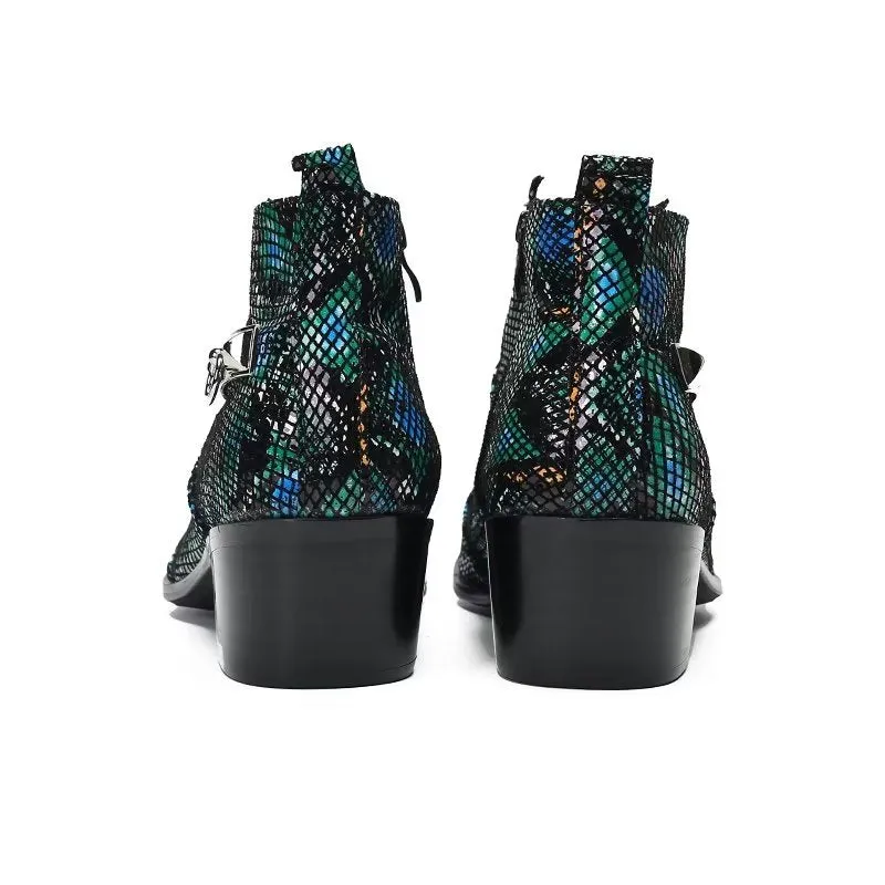 Luxe Exotic Leather Statement Dress Boots