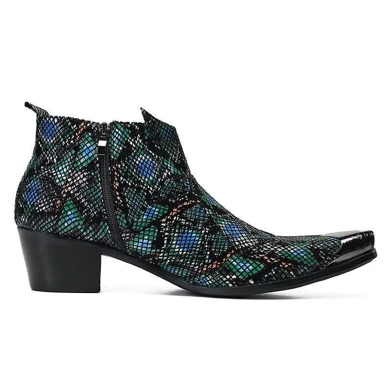 Luxe Exotic Leather Statement Dress Boots