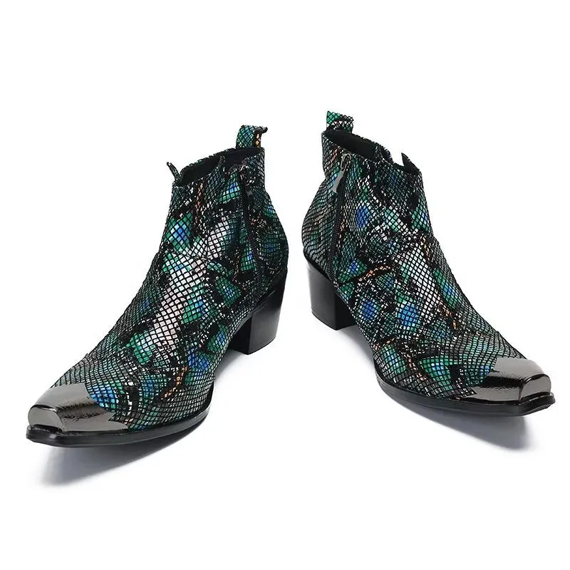 Luxe Exotic Leather Statement Dress Boots