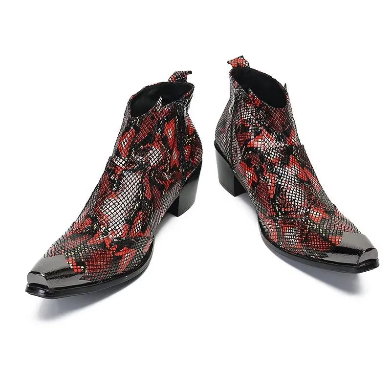 Luxe Exotic Leather Statement Dress Boots