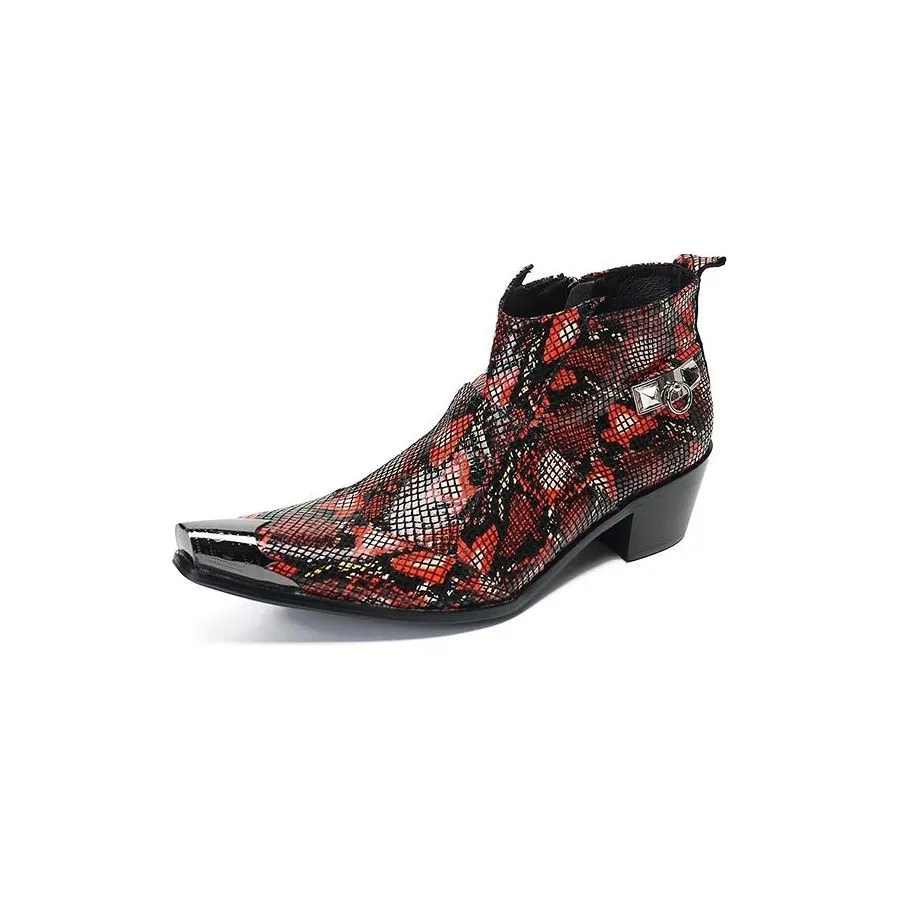 Luxe Exotic Leather Statement Dress Boots
