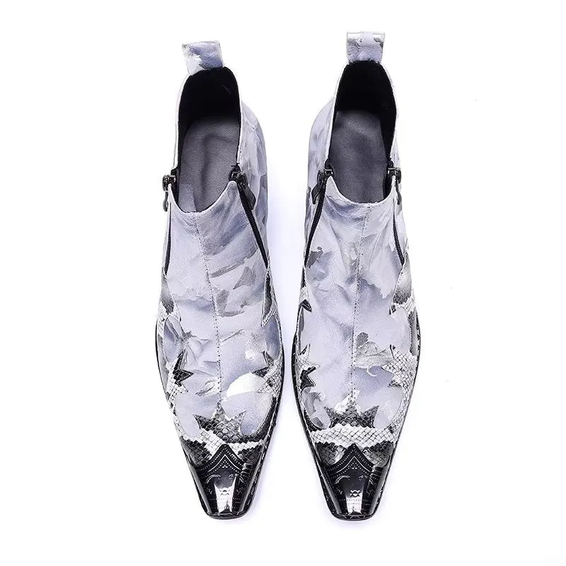 LuxeLeather Exotic Zipper Boots