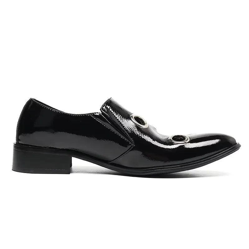 LuxeLeather Flashy Pattern Slip-on Loafers