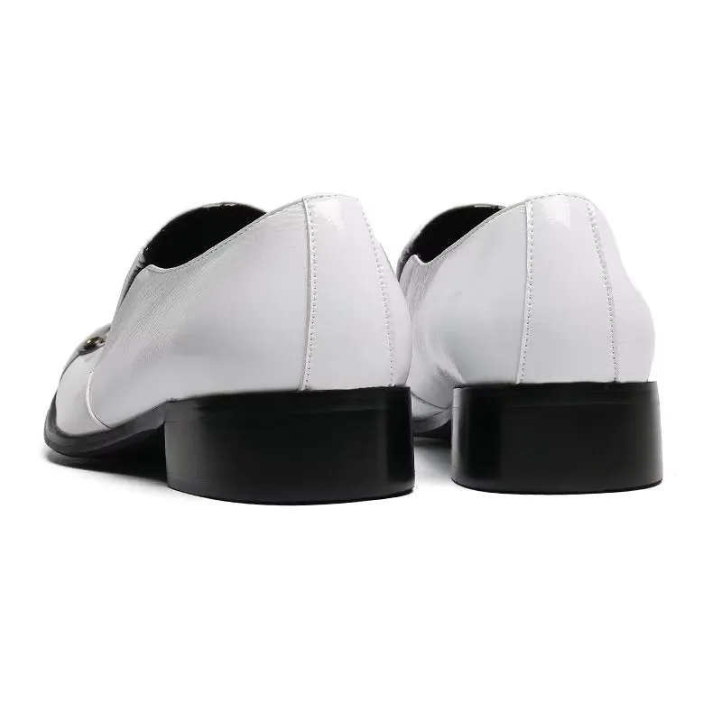 LuxeLeather Flashy Pattern Slip-on Loafers