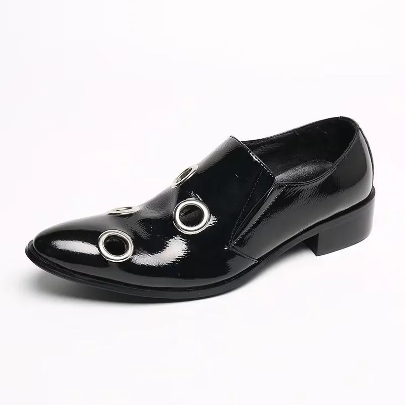 LuxeLeather Flashy Pattern Slip-on Loafers