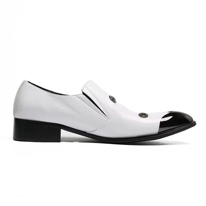 LuxeLeather Flashy Pattern Slip-on Loafers