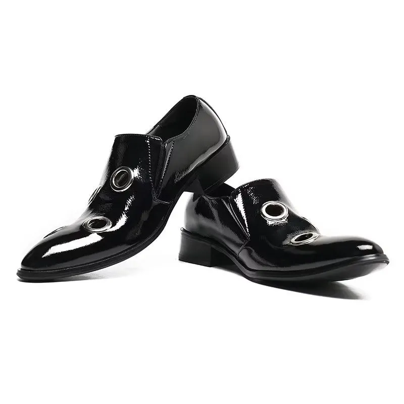 LuxeLeather Flashy Pattern Slip-on Loafers