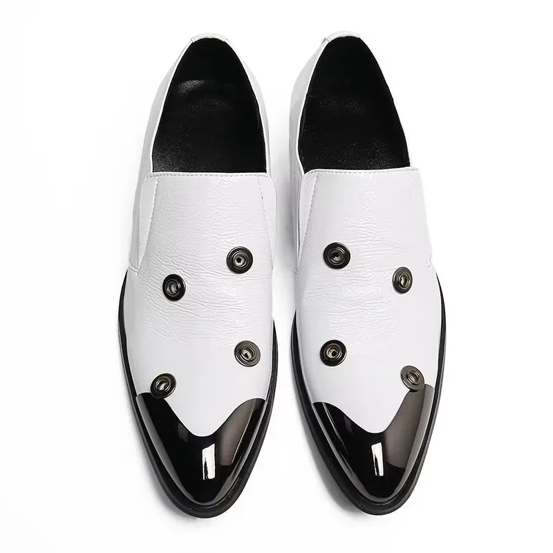 LuxeLeather Flashy Pattern Slip-on Loafers