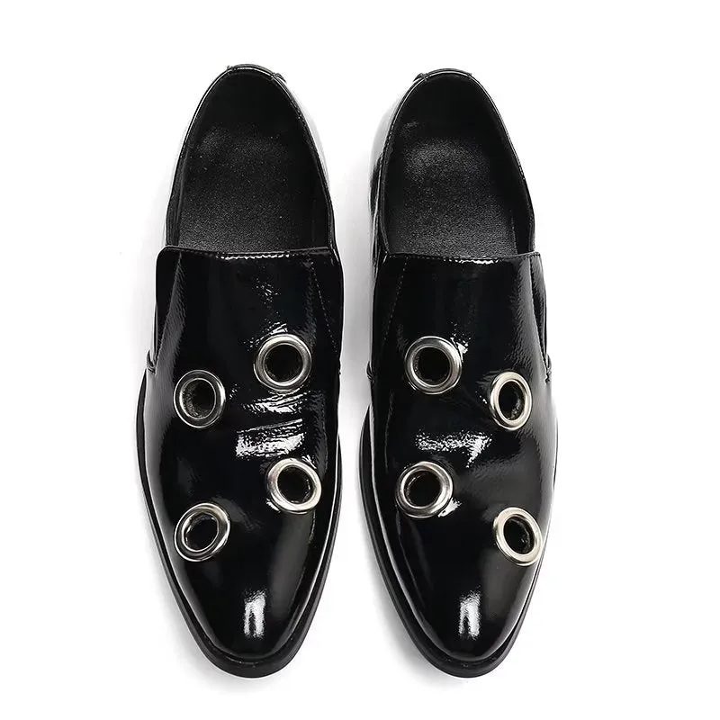 LuxeLeather Flashy Pattern Slip-on Loafers