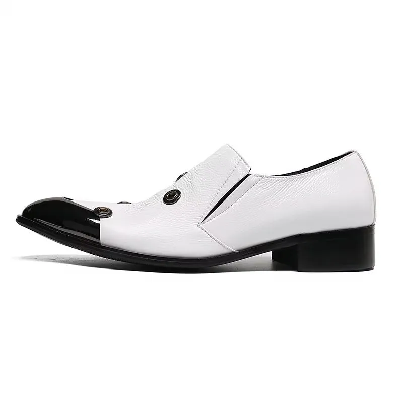 LuxeLeather Flashy Pattern Slip-on Loafers