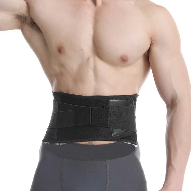 Men Steel Plate Squatting Weightlifting Exercise Use Waist and Abdominal Belt, Size: XL(Black)
