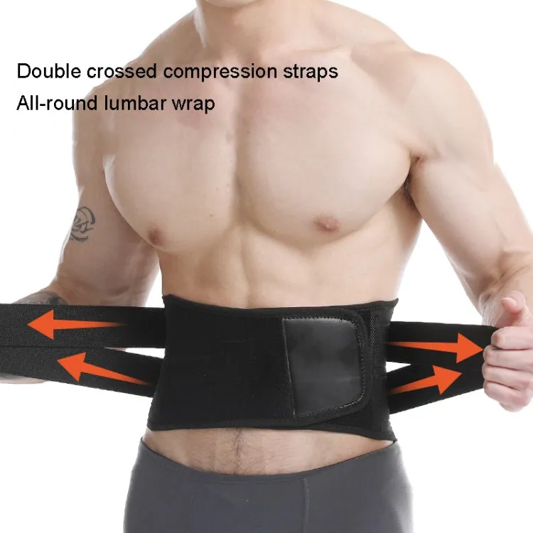 Men Steel Plate Squatting Weightlifting Exercise Use Waist and Abdominal Belt, Size: XL(Black)