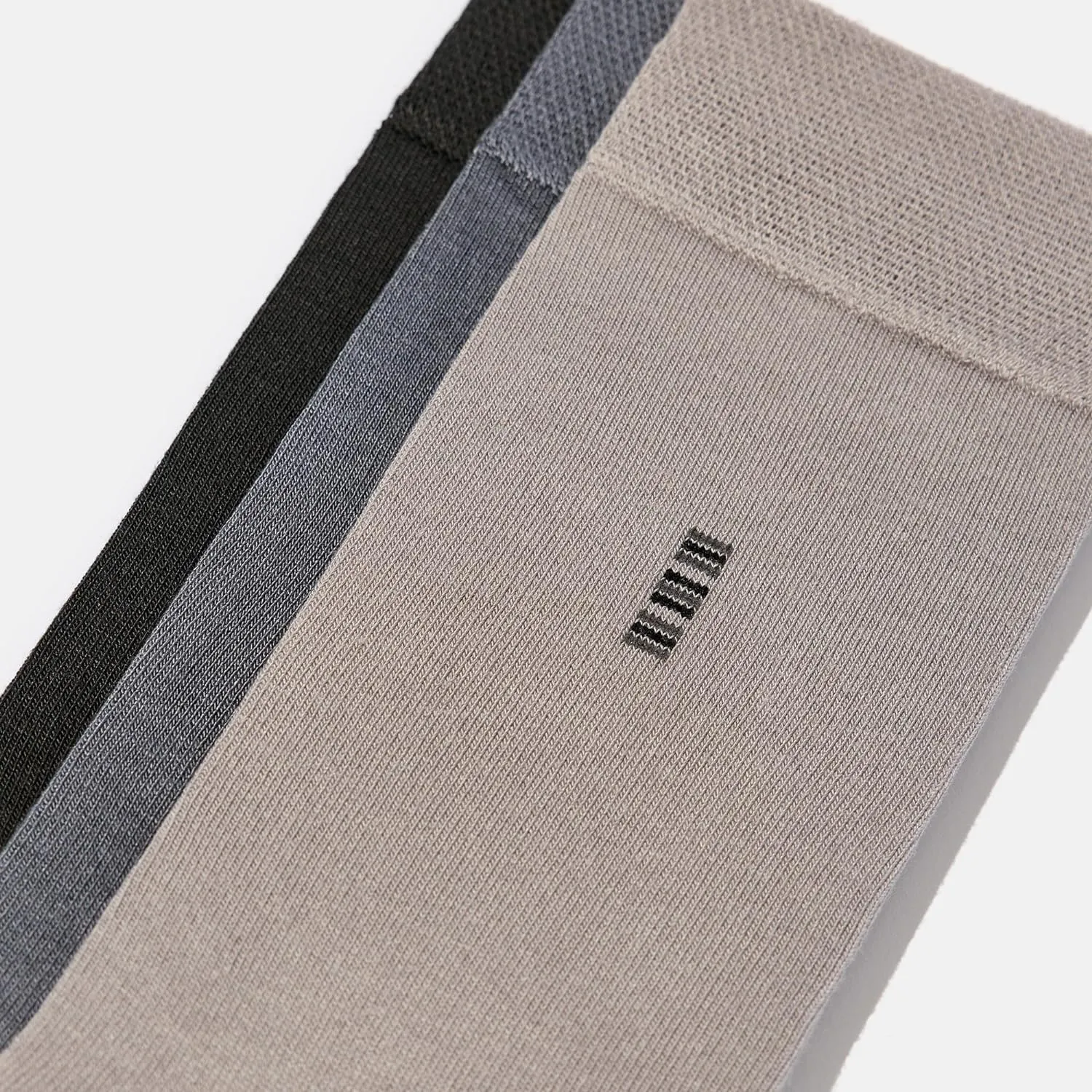 Men's Bamboo Dress Socks • Assorted Plain Pack of 5 Pairs • Grey Mix-1